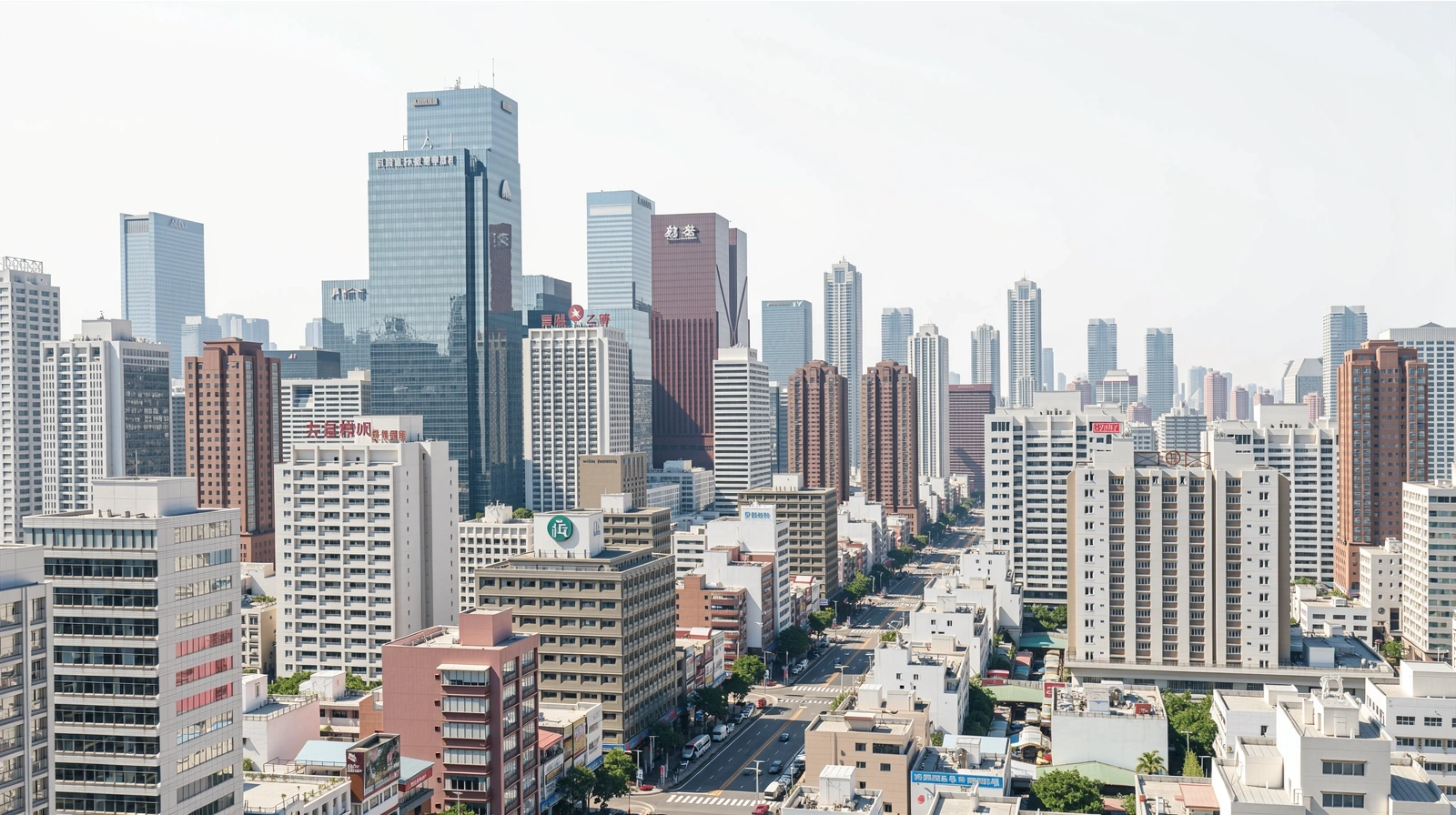 Taipei business district skyline